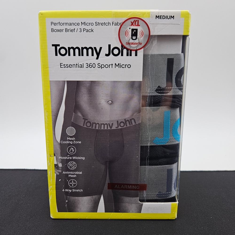 Tommy John Essential 360 Sport Micro Boxer Brief 3 Pack Mens Medium 31-34" New